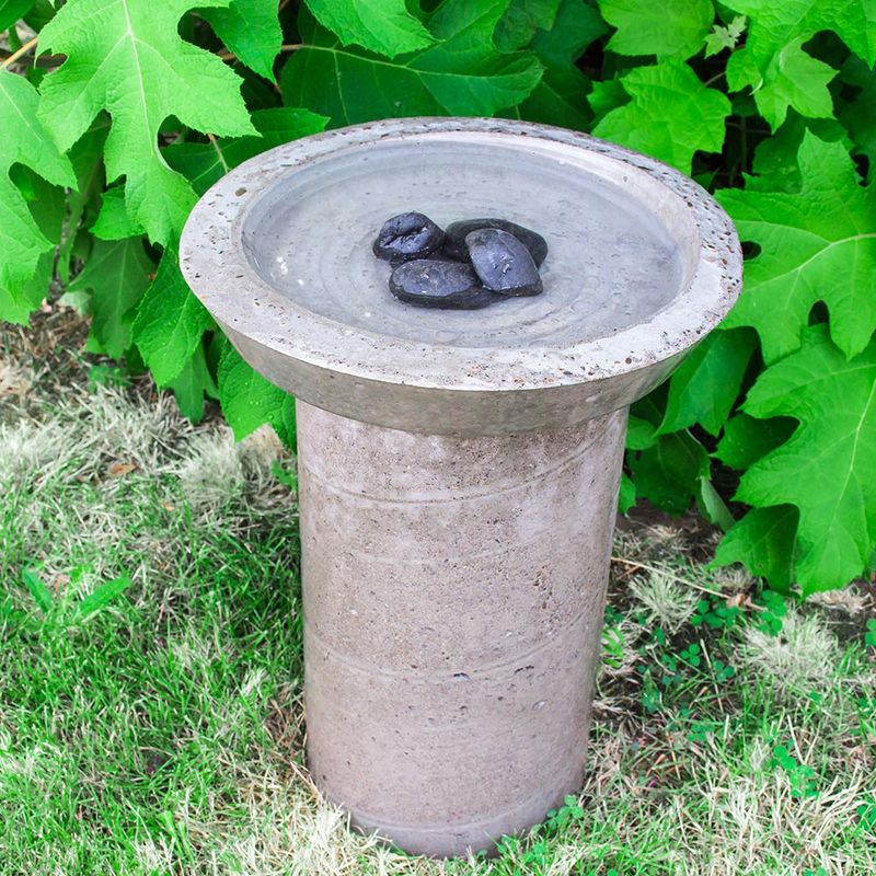 Concrete Block And Planter Saucer Bath