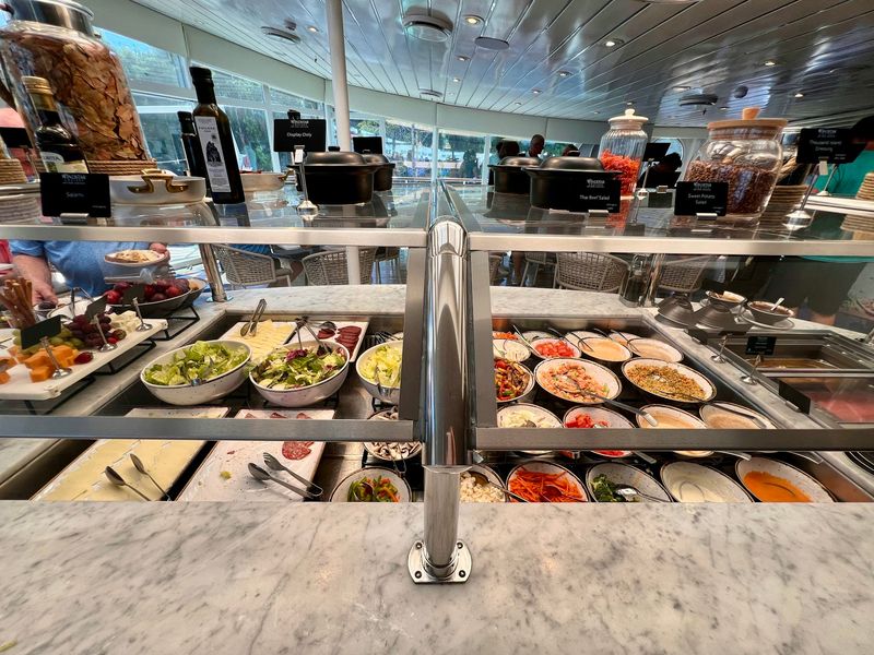 Leafy green salads already dressed