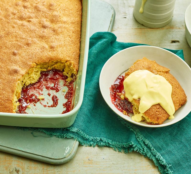Baked Jam and Carrot Sponge Pudding