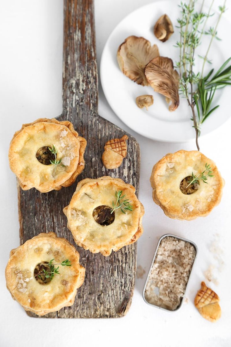 Mini Wild Mushroom and Goat Cheese Pies
