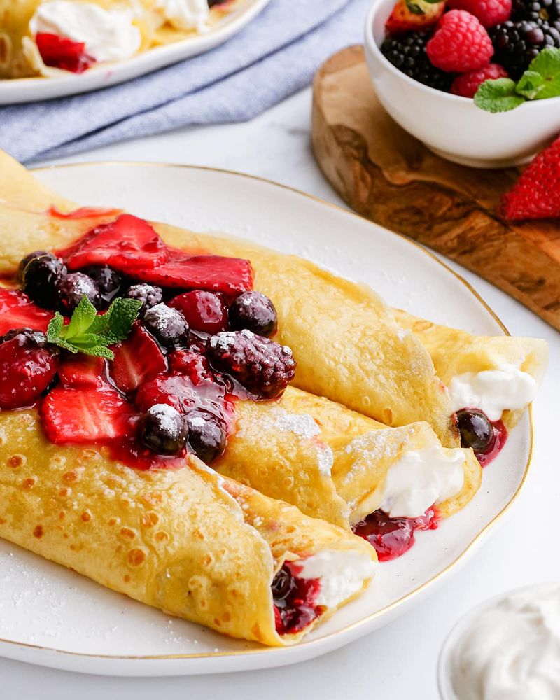 Berry and Cream Crepes