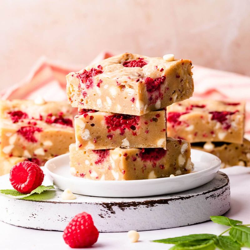 Raspberry White Chocolate Blondies