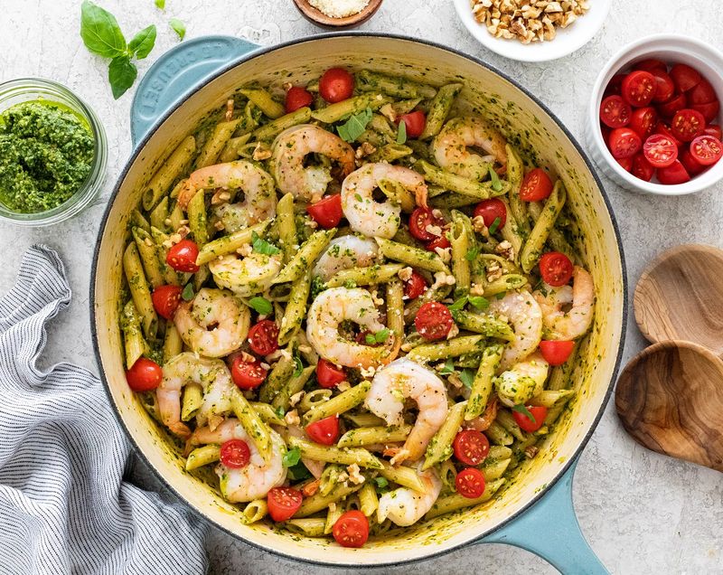 Shrimp and Pesto Pasta