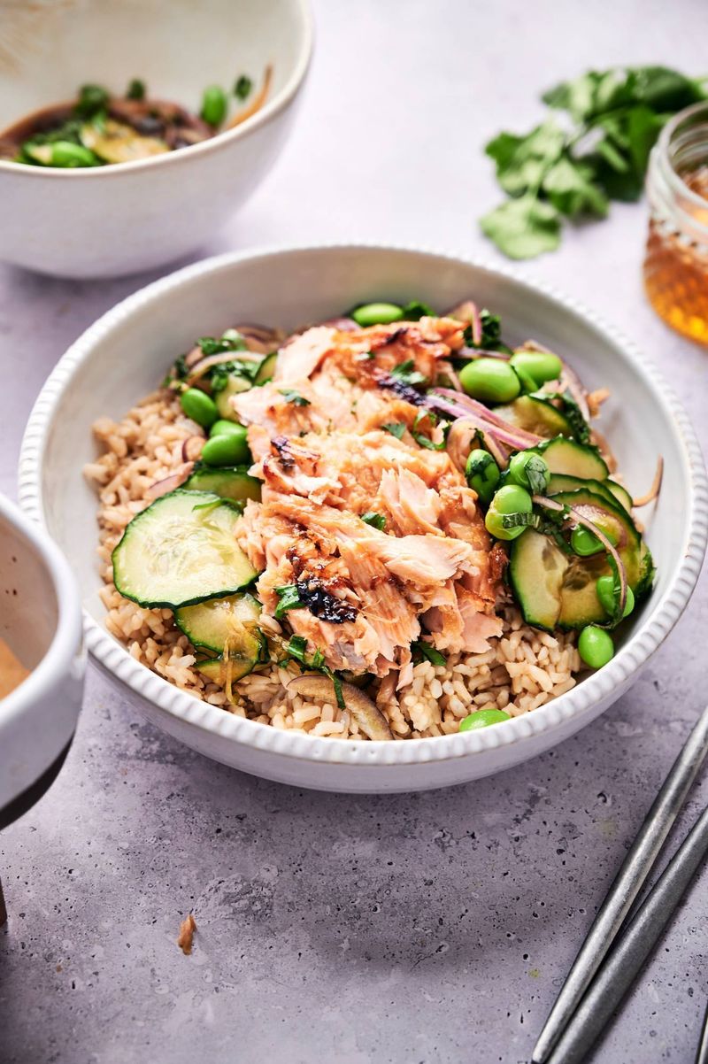 Rice With Salmon And Cucumber