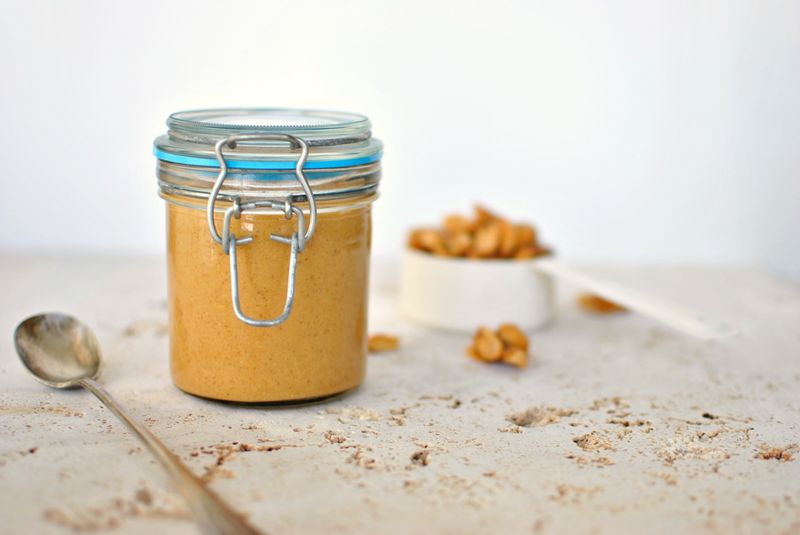 Peanut butter straight from the jar