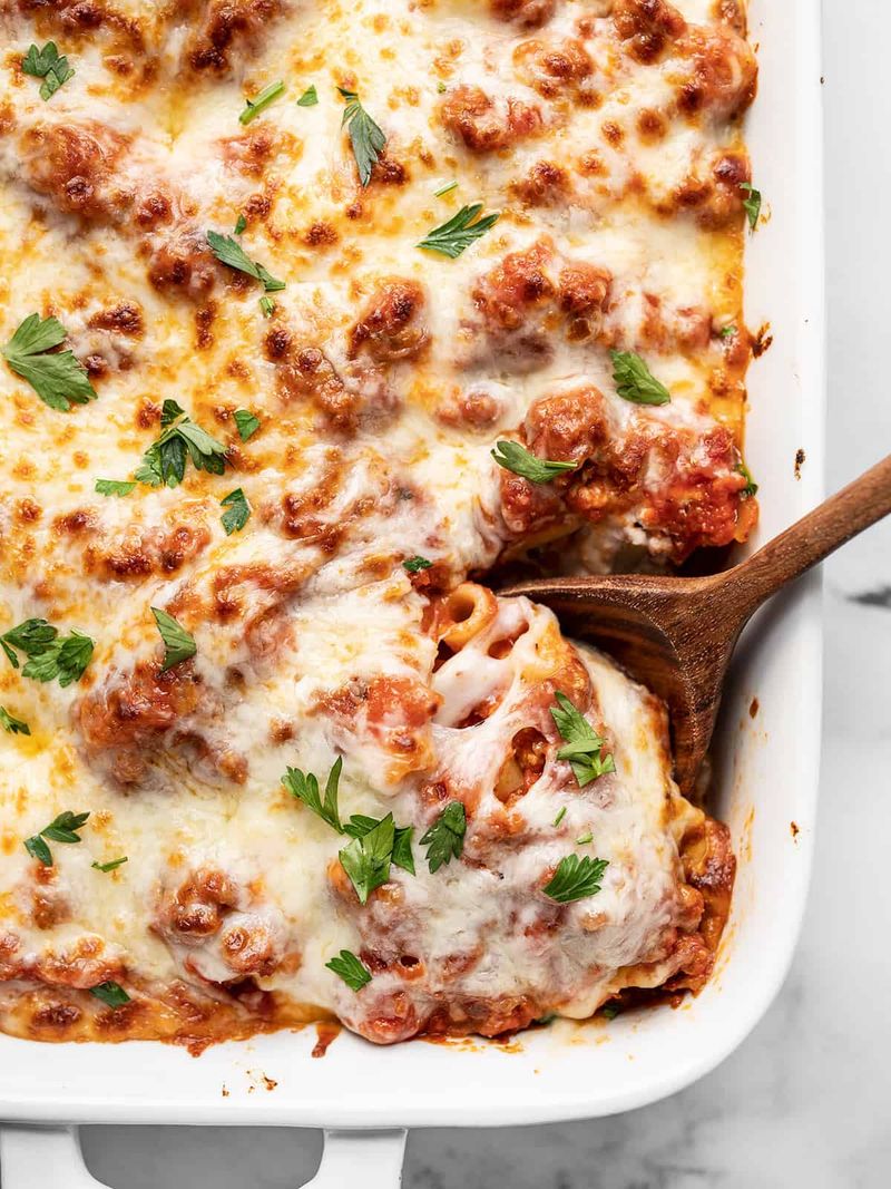 Baked Ziti With Ricotta and Mozzarella