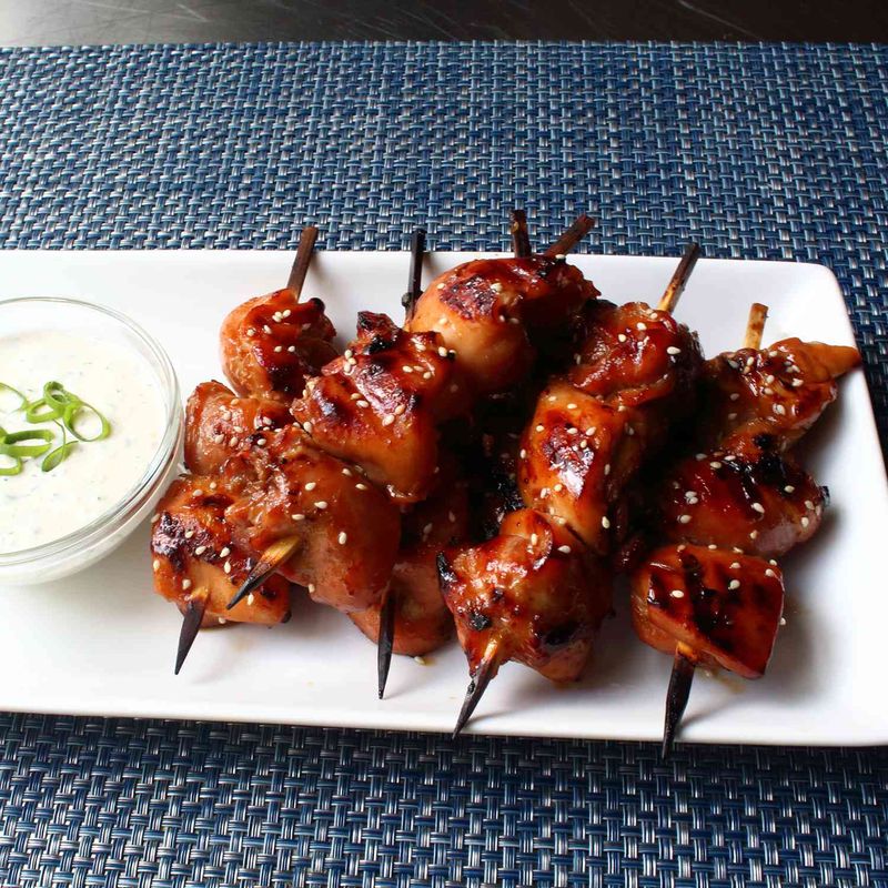 Seattle-style teriyaki chicken skewers
