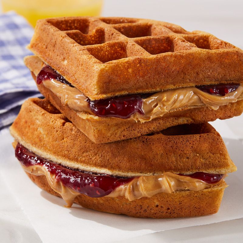 Peanut Butter and Jelly Waffles