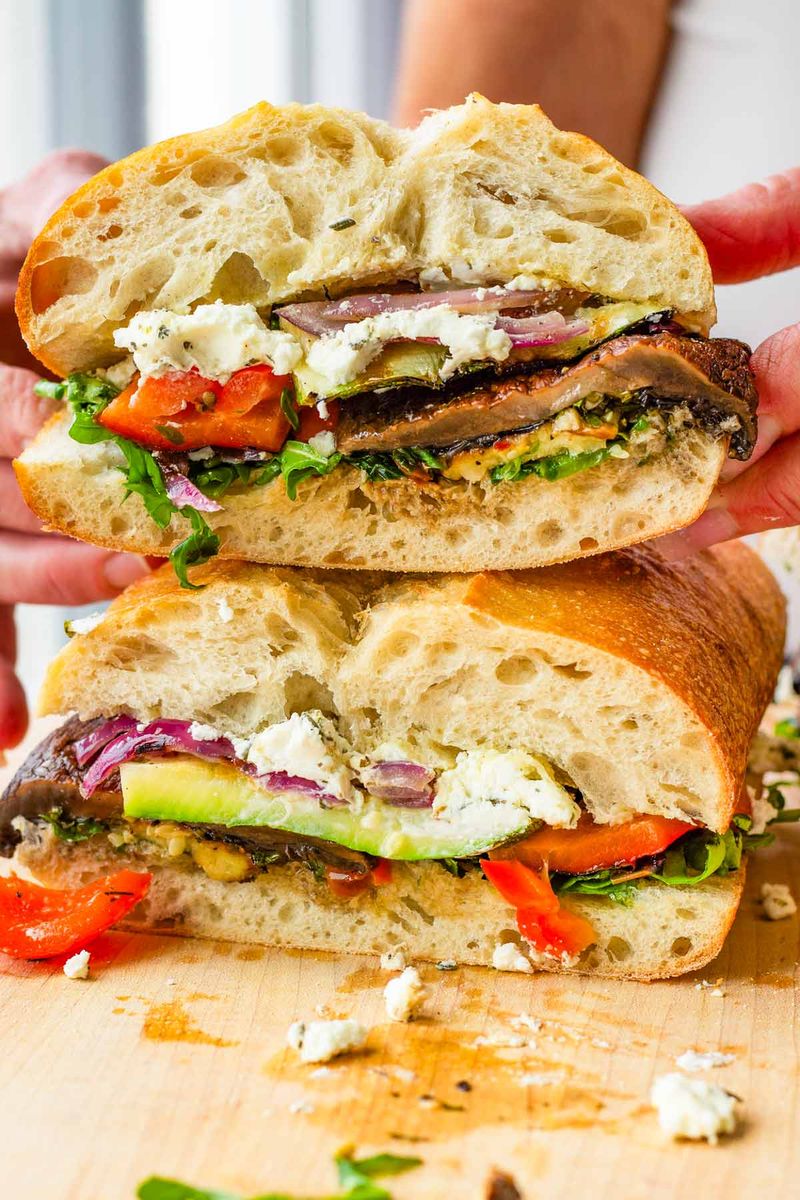 Grilled Veggie And Goat Cheese Sandwich