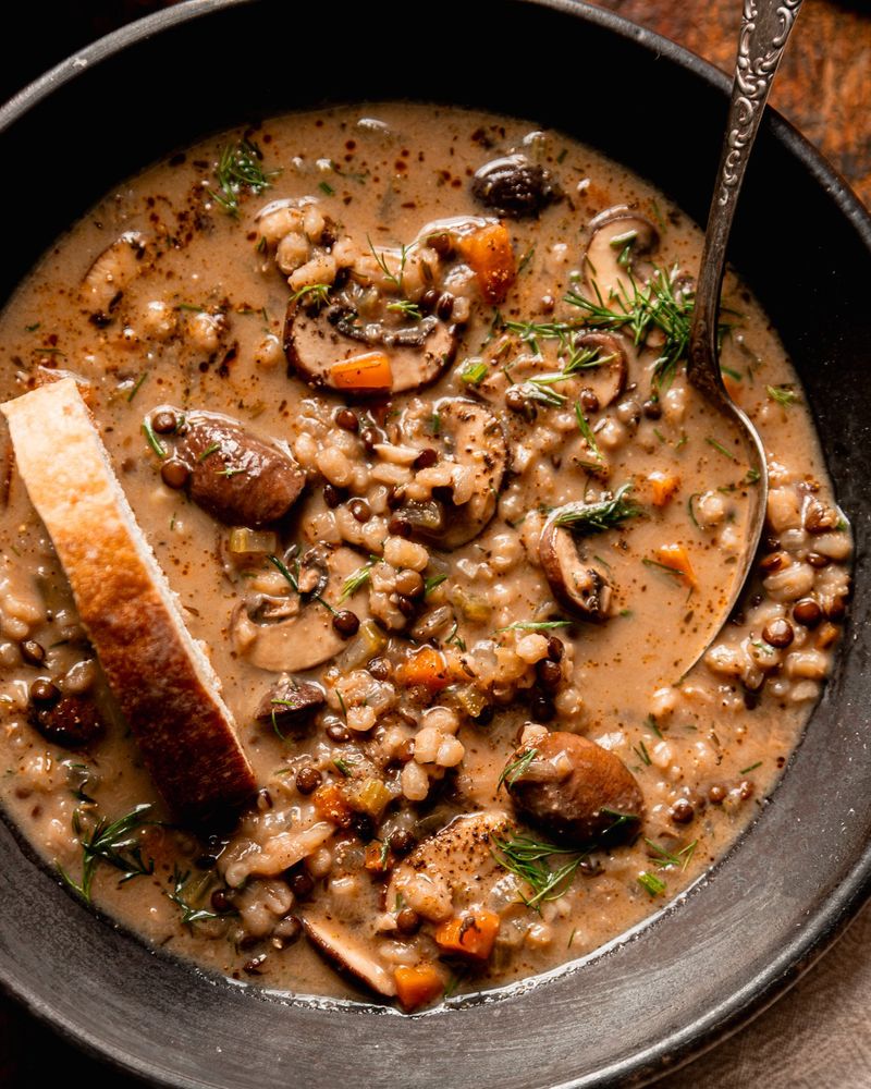 Mushroom Barley Stew (Or Swap in Rice)