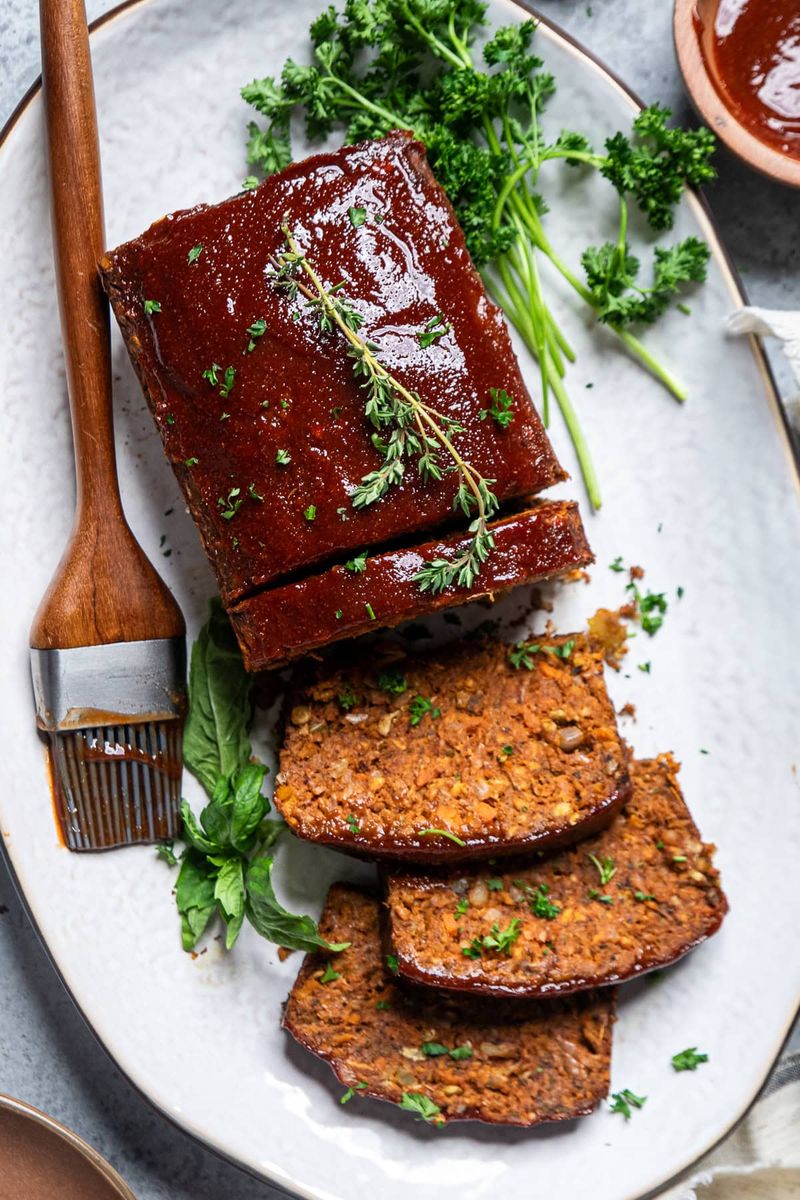 Vegan Lentil Loaf or Chickpea Meatballs with Chia