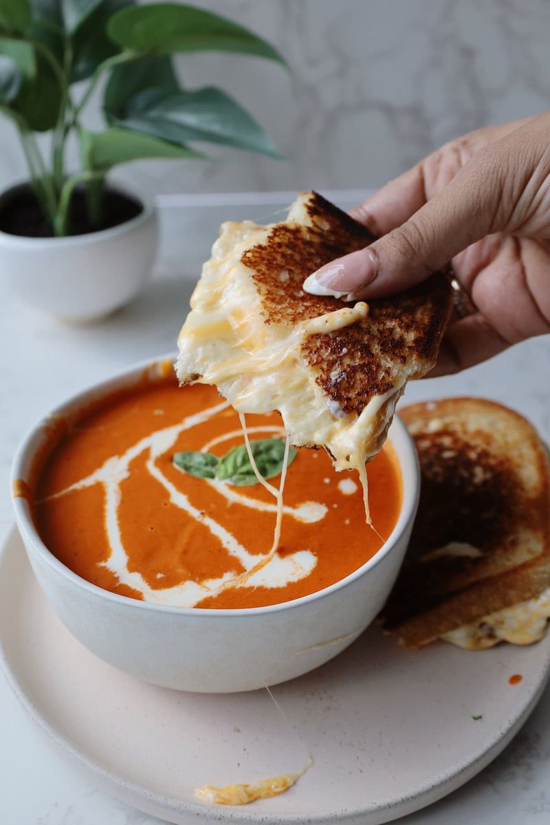 Tomato Soup With Grilled Cheese