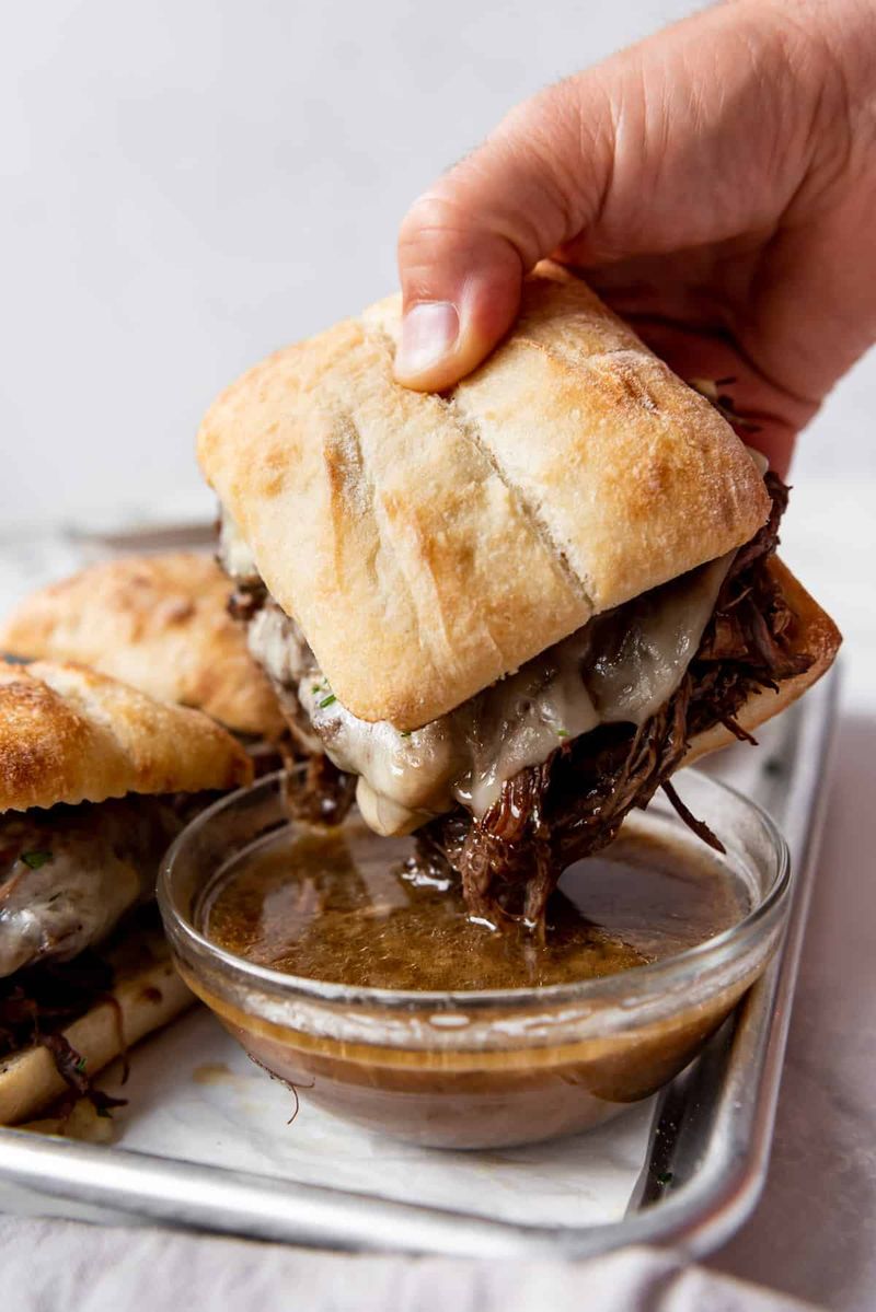 French Dip Sandwich with French Onion Broth