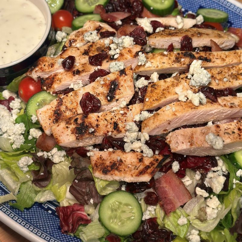 Cranberry Bacon Bleu Salad with Grilled Chicken