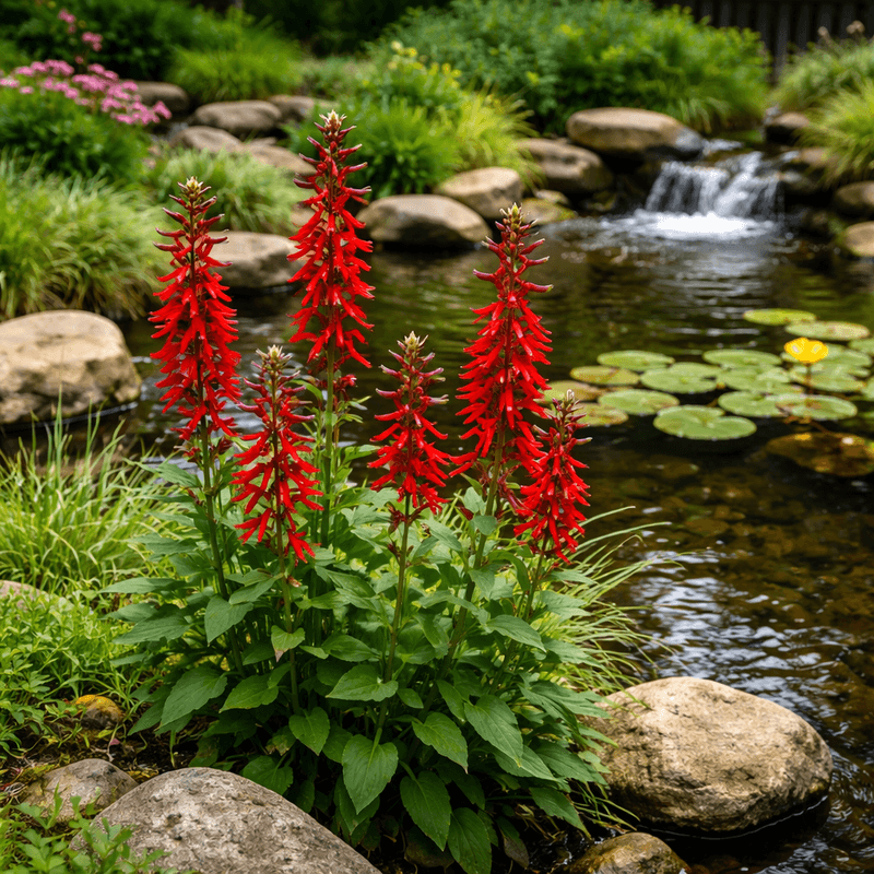 Cardinal Flower Makes a Moist Garden Glow Red