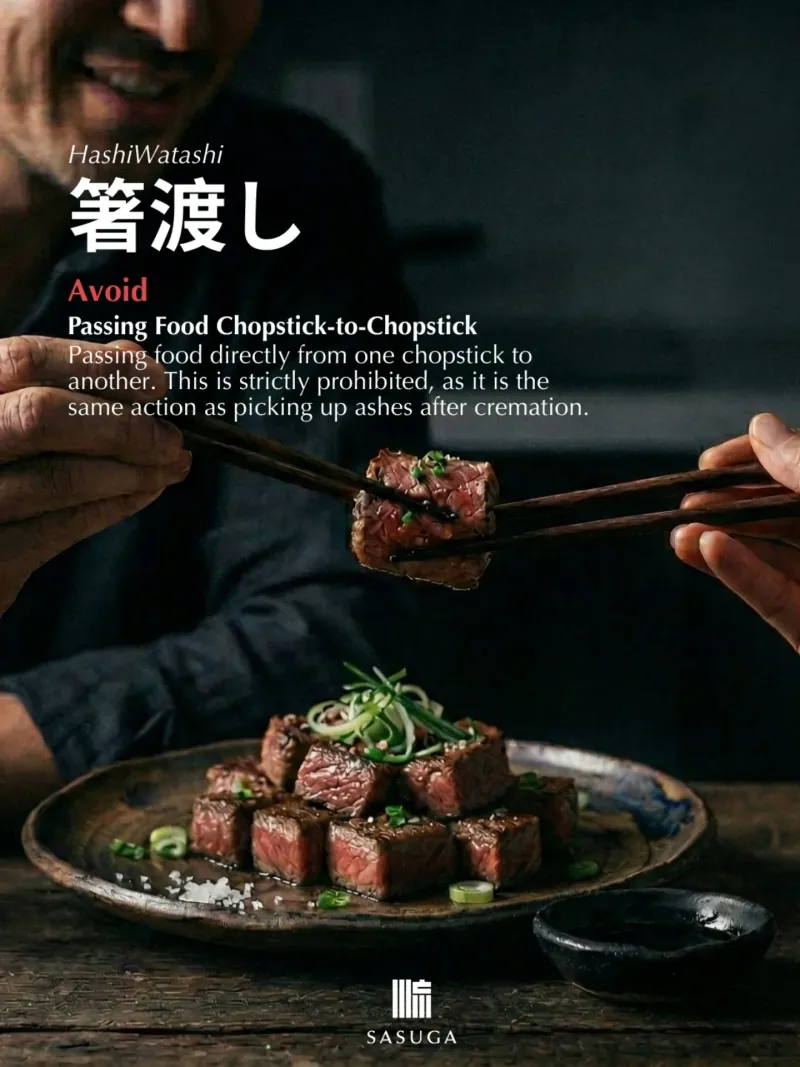 Passing food chopstick-to-chopstick