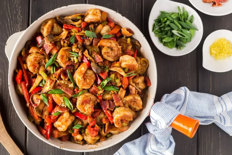 Cajun Spicy Shrimp Skillet