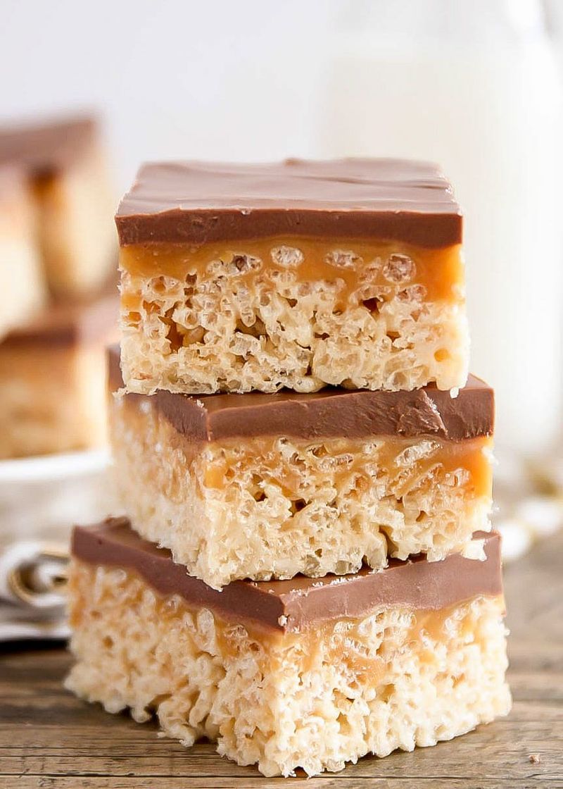 Caramel chocolate rice krispie treats