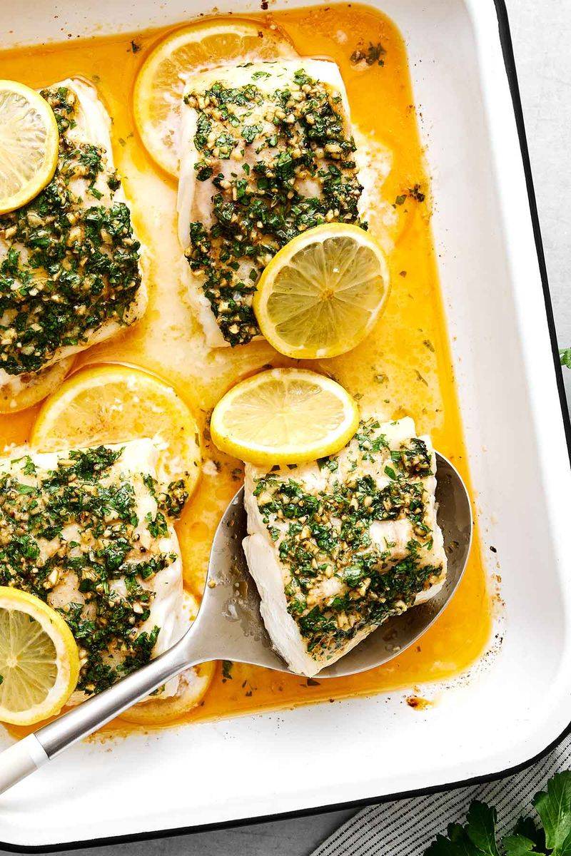 Lemon Garlic Baked Cod