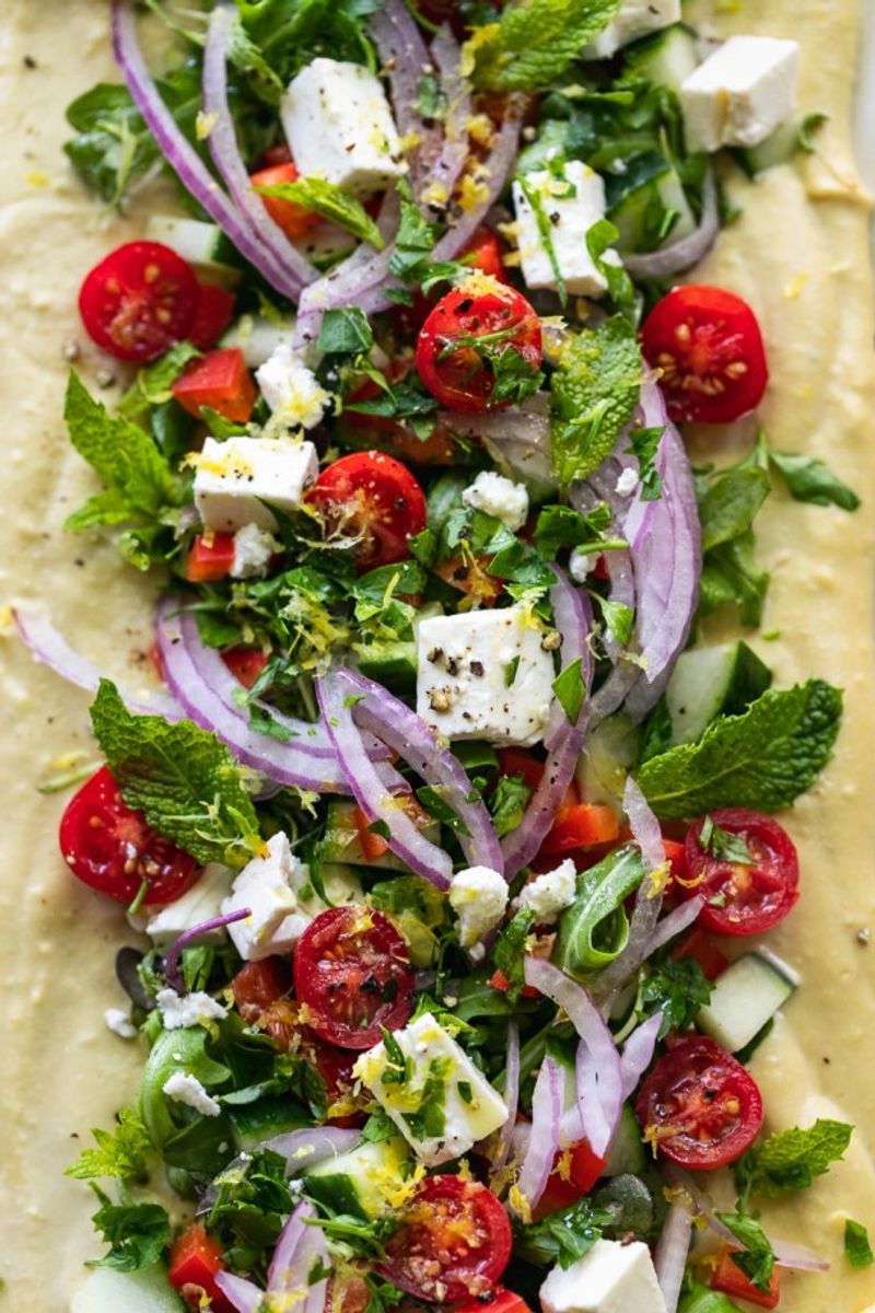 Mediterranean Grilled Vegetable Salad with Hummus
