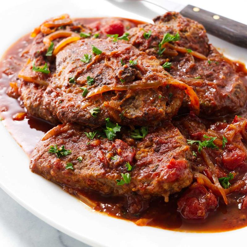 Swiss Steak Braised in Tomato Gravy