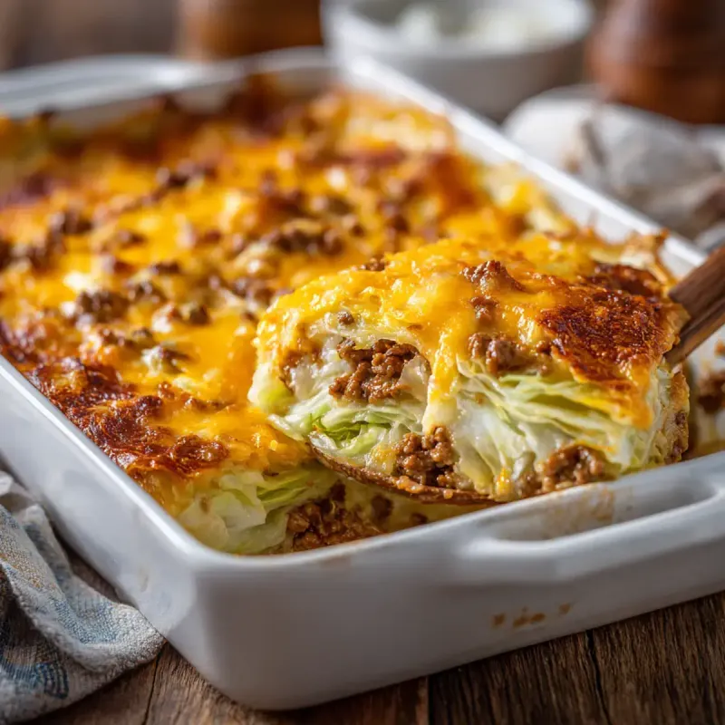 Low Carb Cheesy Cabbage Casserole