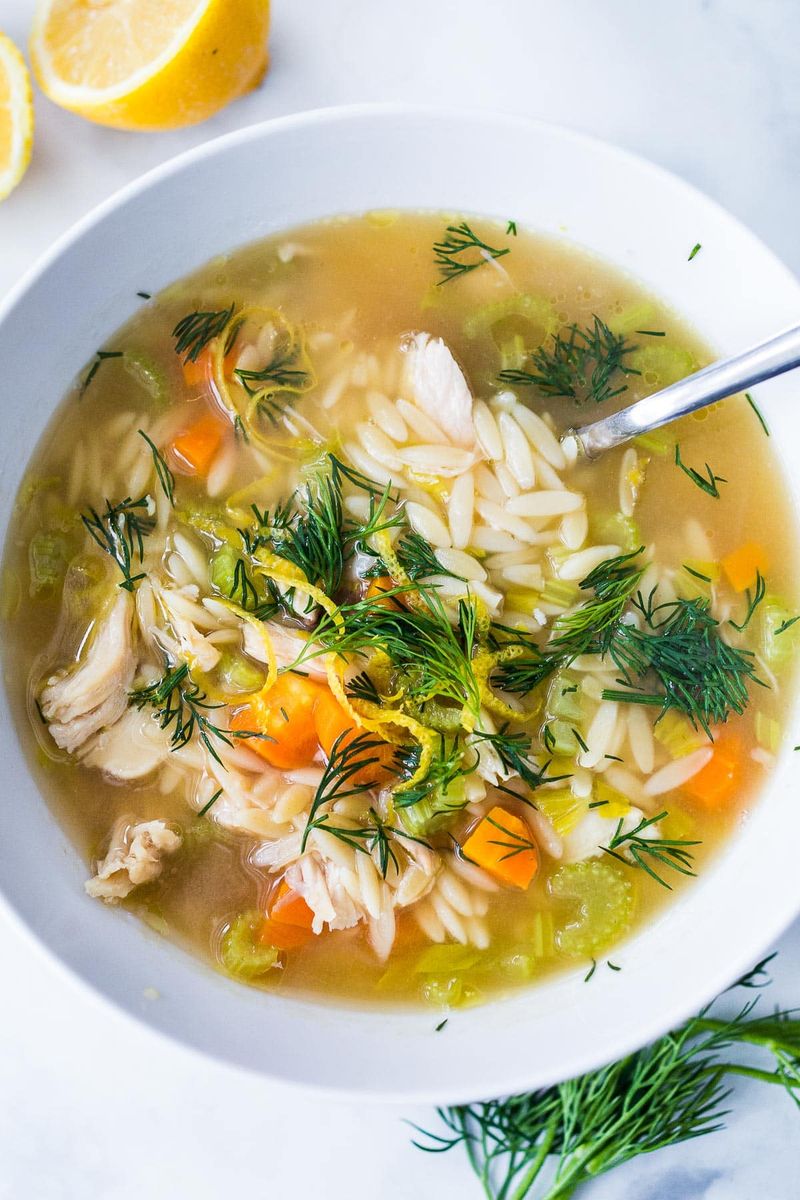 Lemon Chicken Orzo Soup