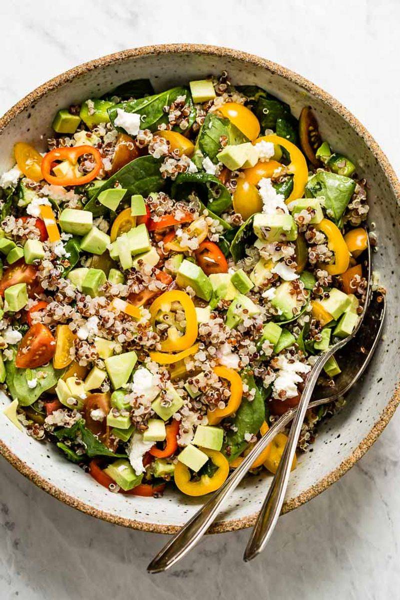 Rainbow Quinoa Salad with Creamy Lemon Dressing