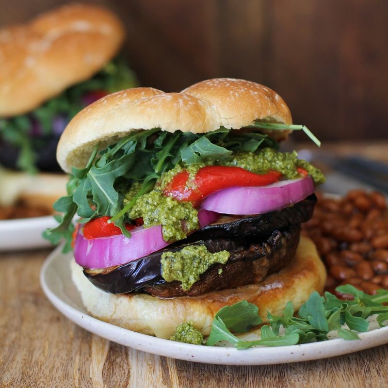 Use portobello caps as burger patties