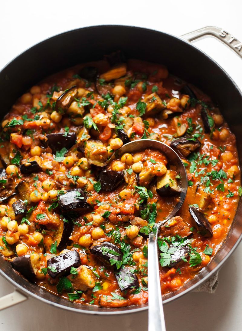 Eggplant And Chickpea Stew Skillet