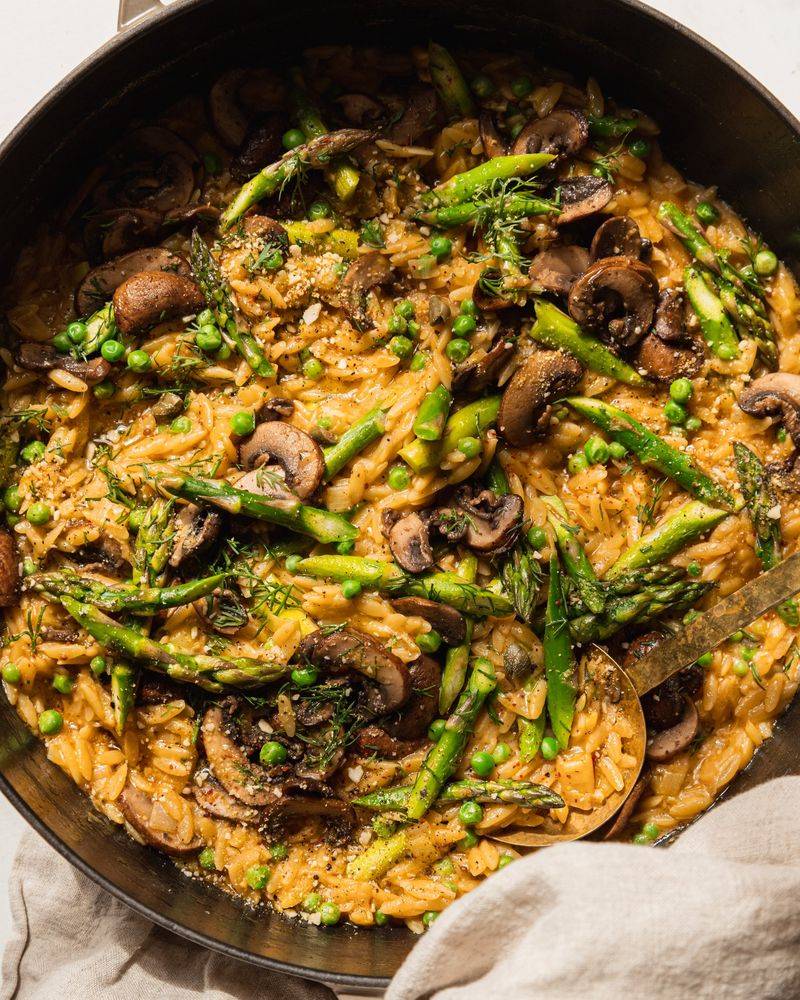 Pea And Mushroom Orzo