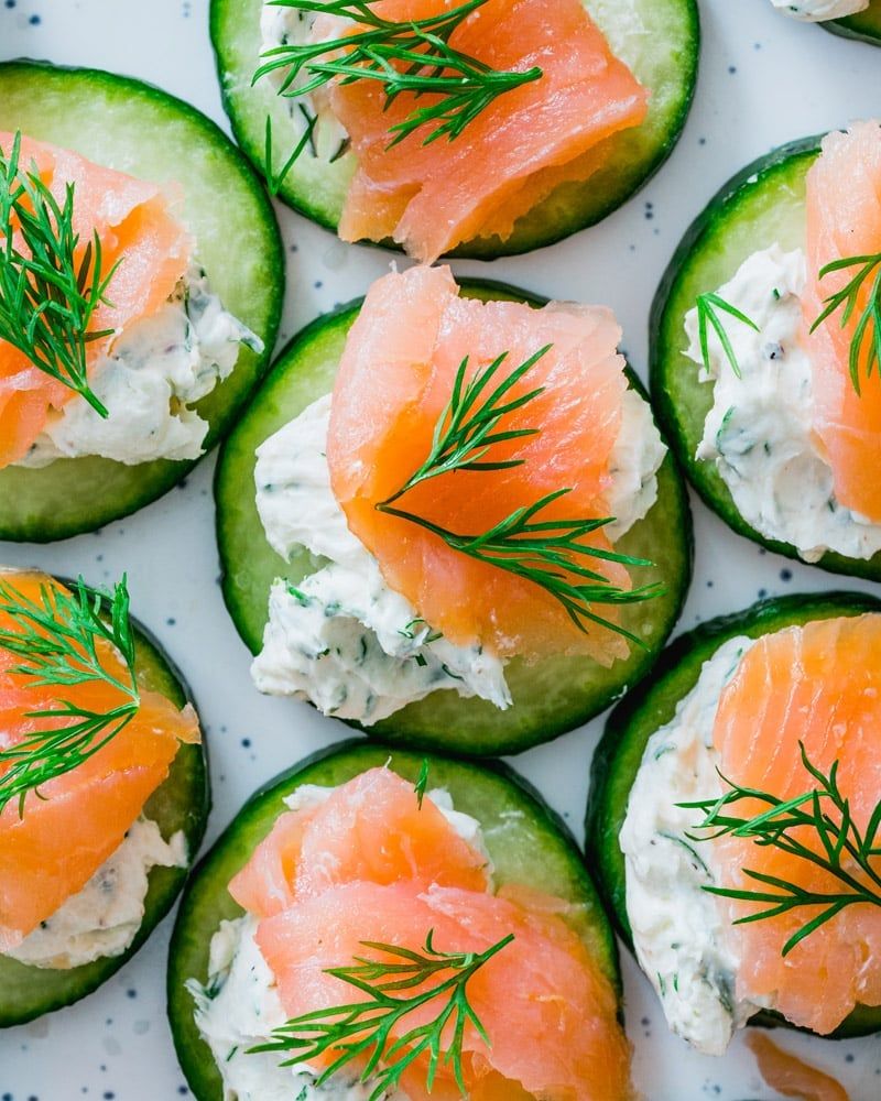 Salmon Bites with Cucumber Salad