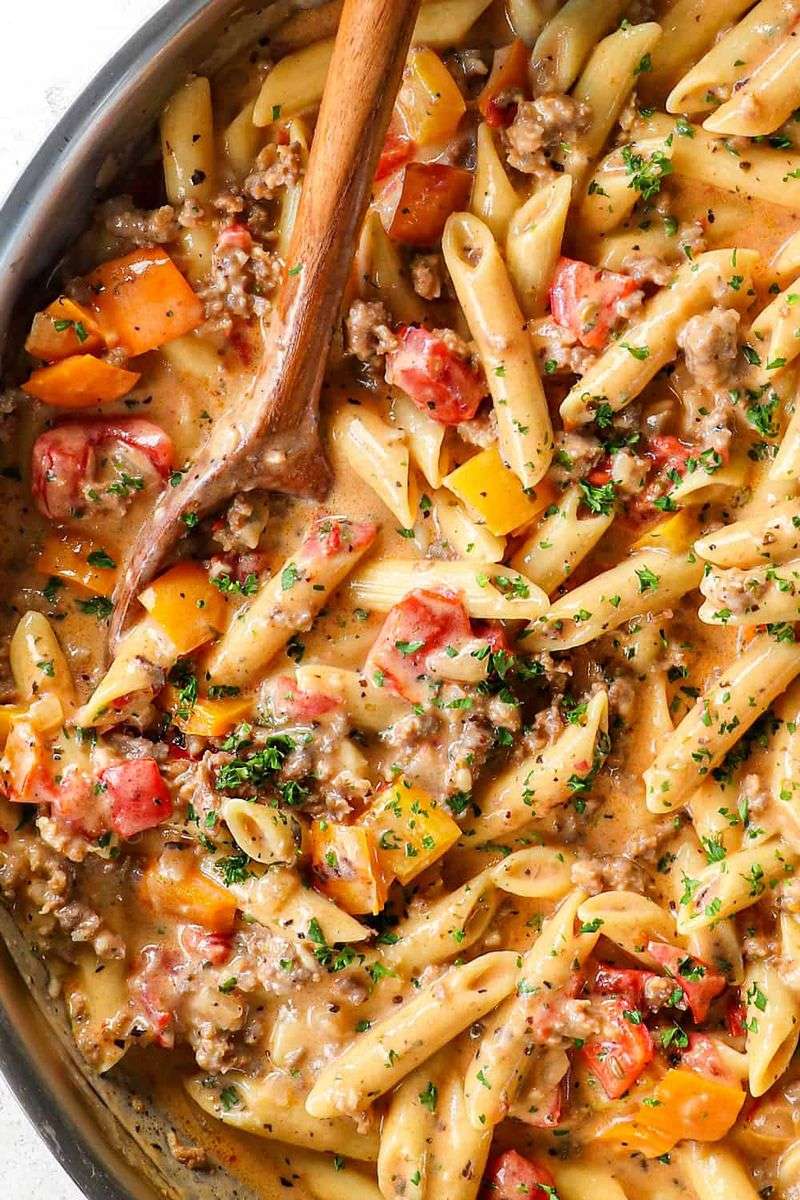 Sausage and Pepper Pasta Bake
