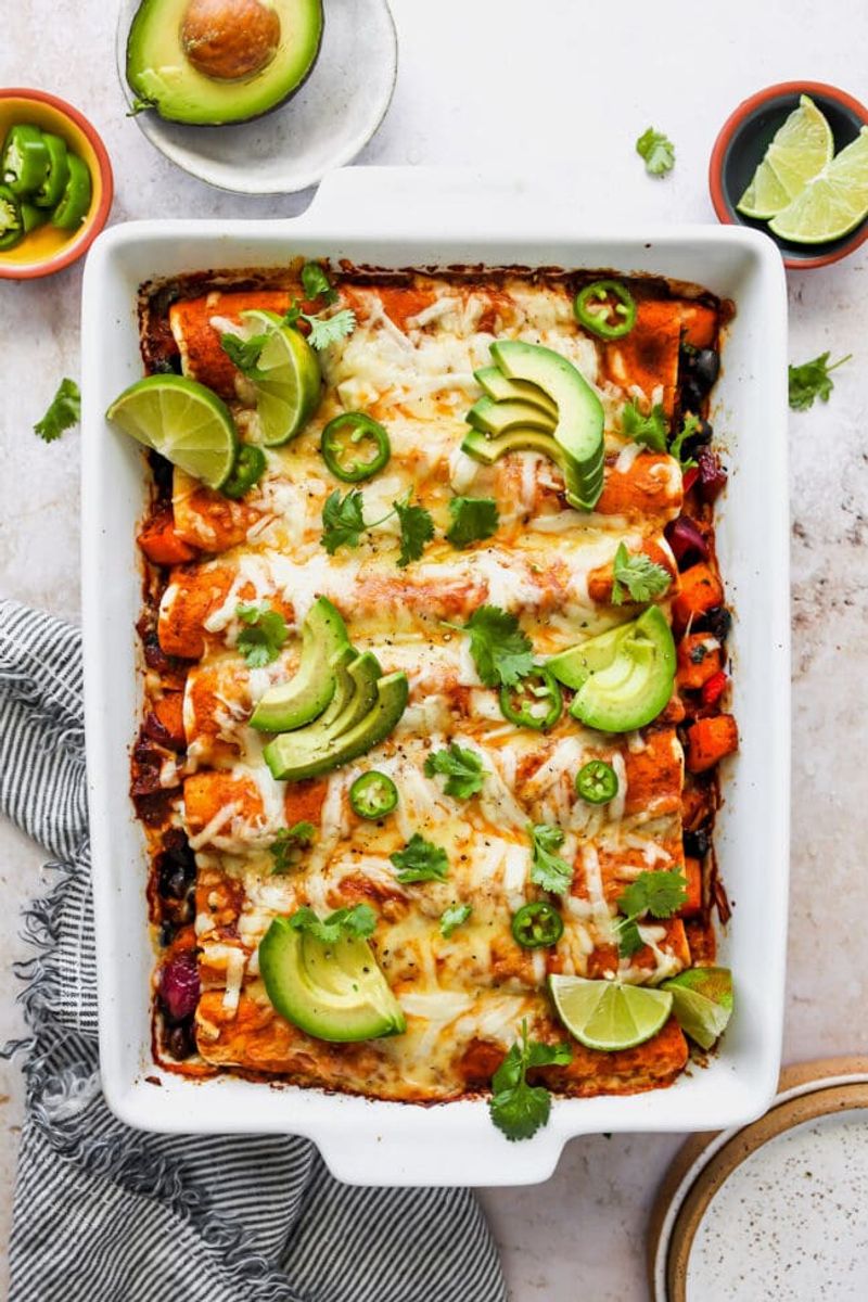 Butternut Squash & Black Bean Enchiladas