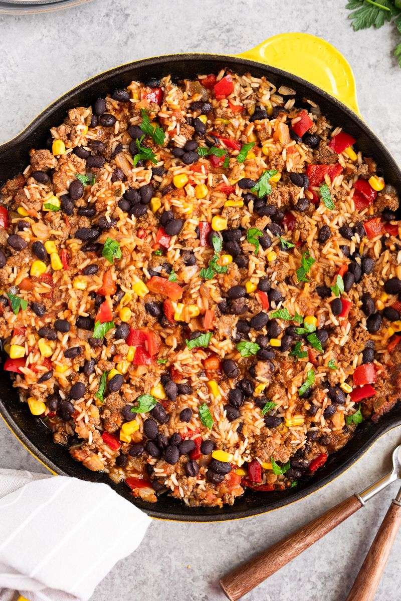 Taco Skillet with Ground Beef or Turkey