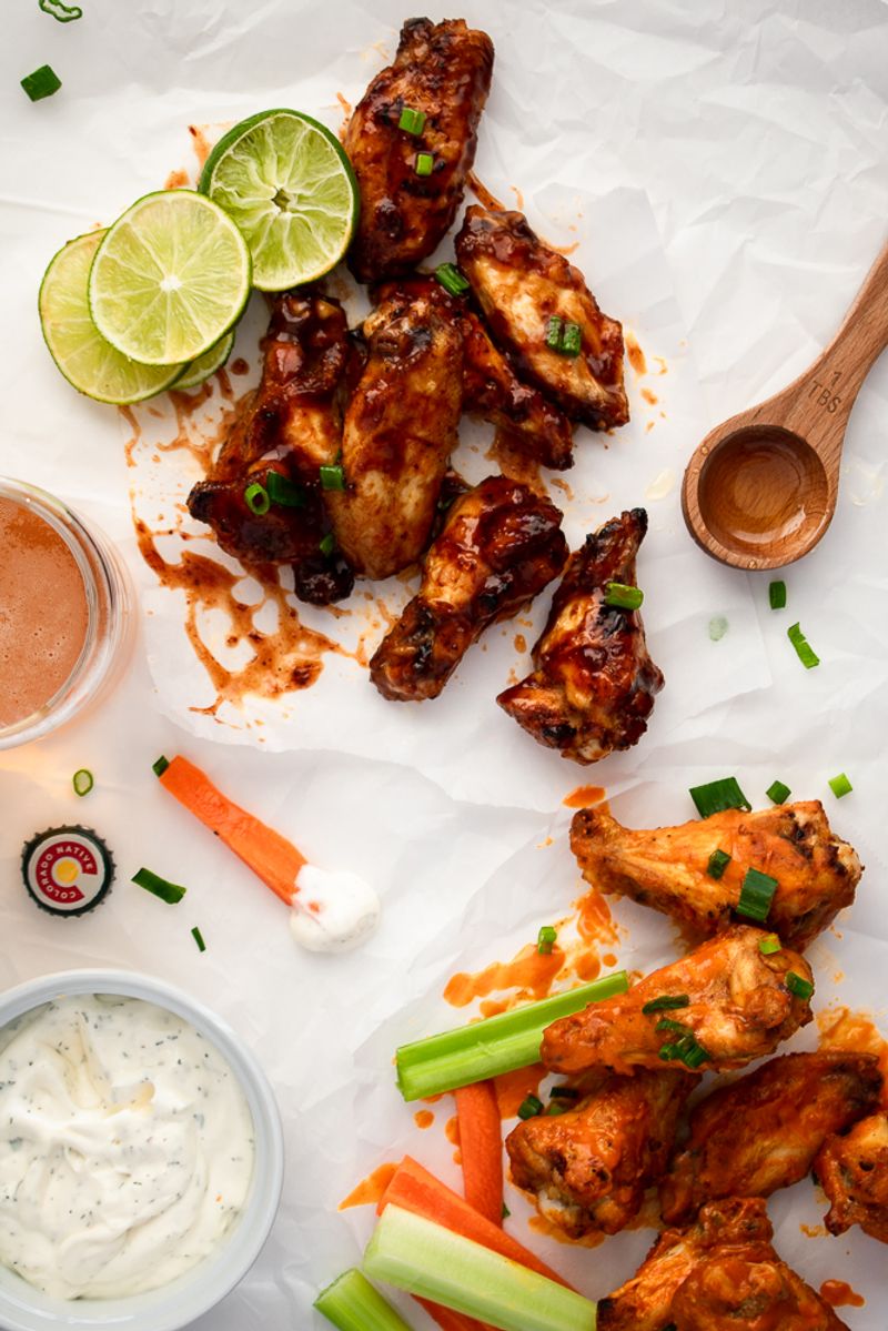 Crispy Baked Wings, Two Sauces