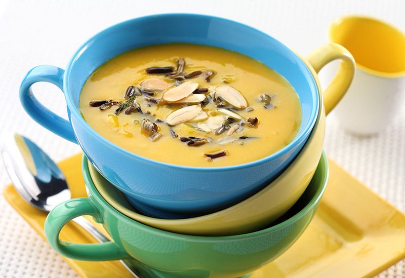 Butternut Squash and Apple Soup with Wild Rice