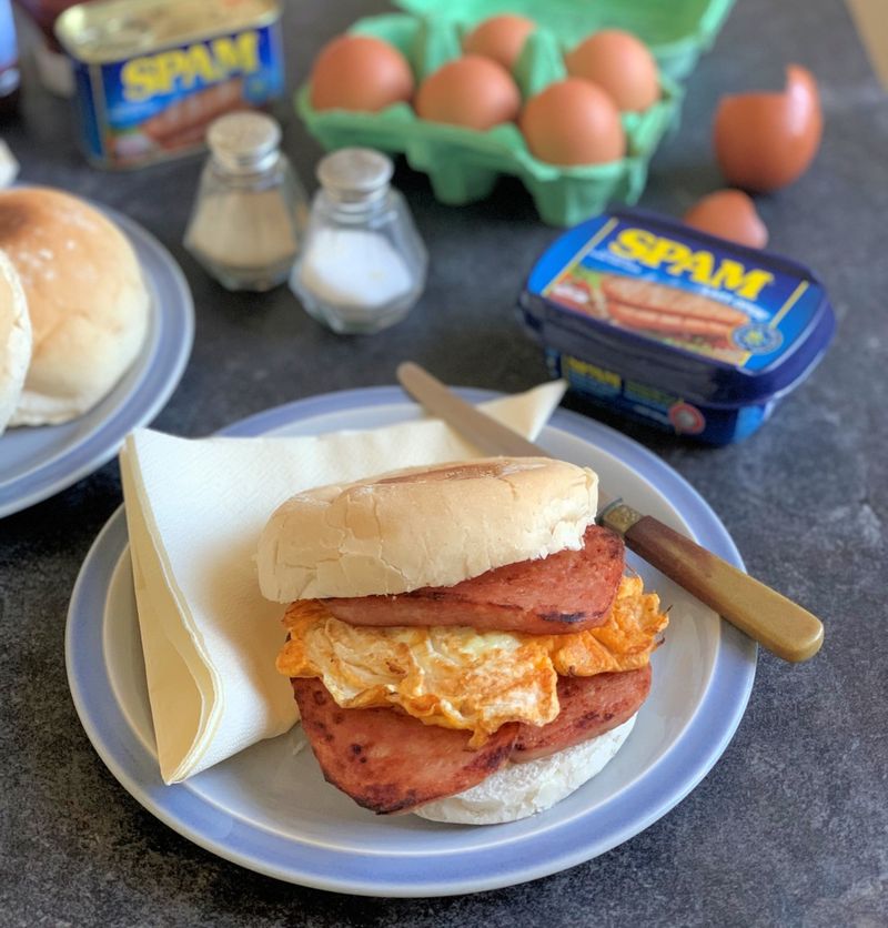 Spam and Egg Breakfast Sandwiches