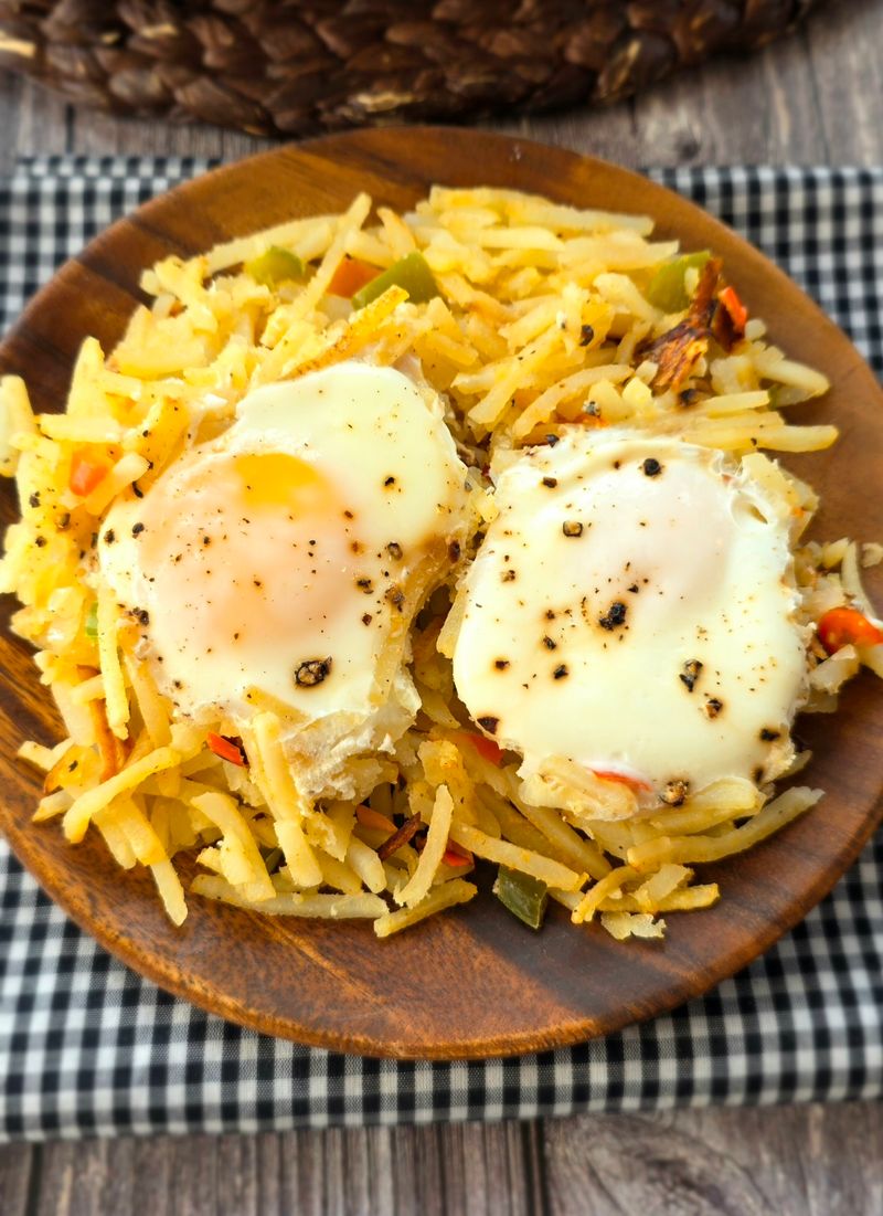 Fried Eggs Over Hash Browns