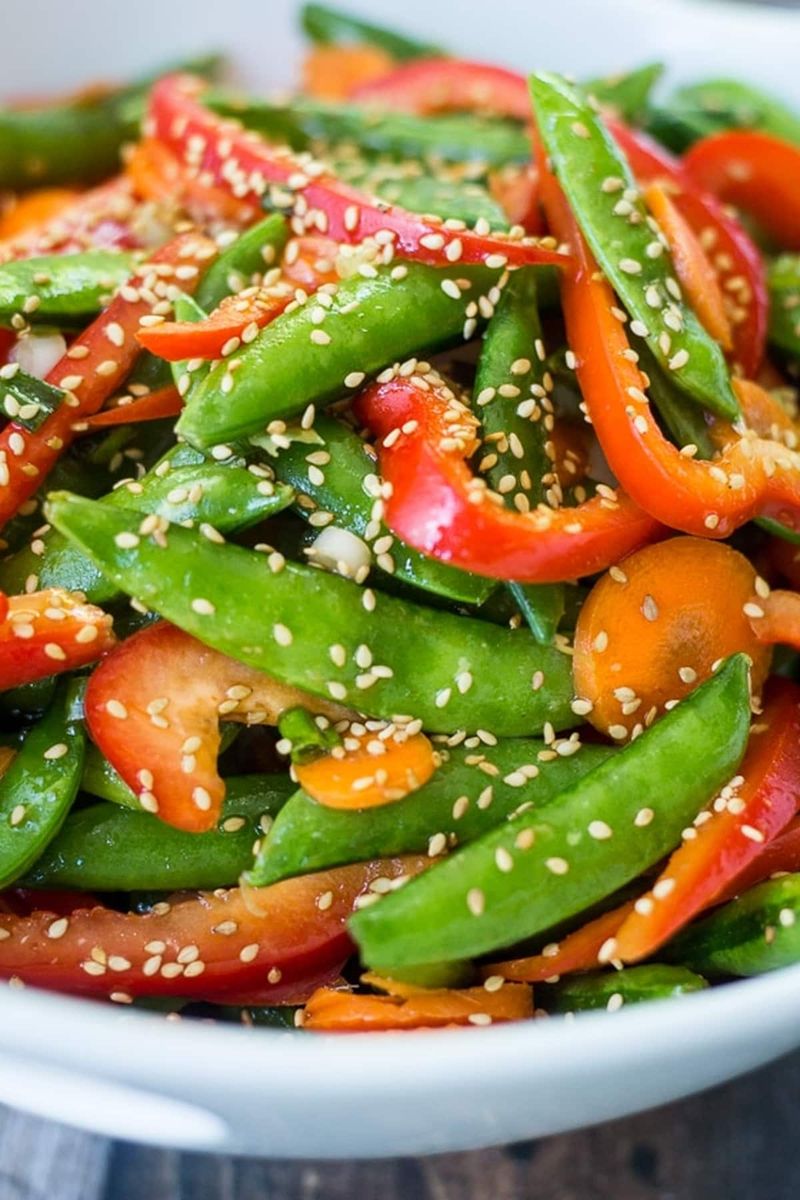 Grilled Snap Pea and Carrot Salad
