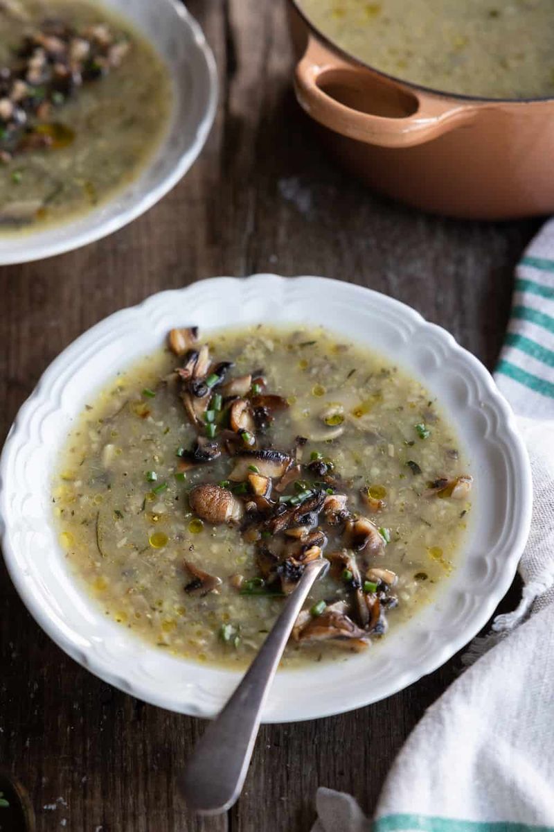 Mushroom and Thyme Broth Soup