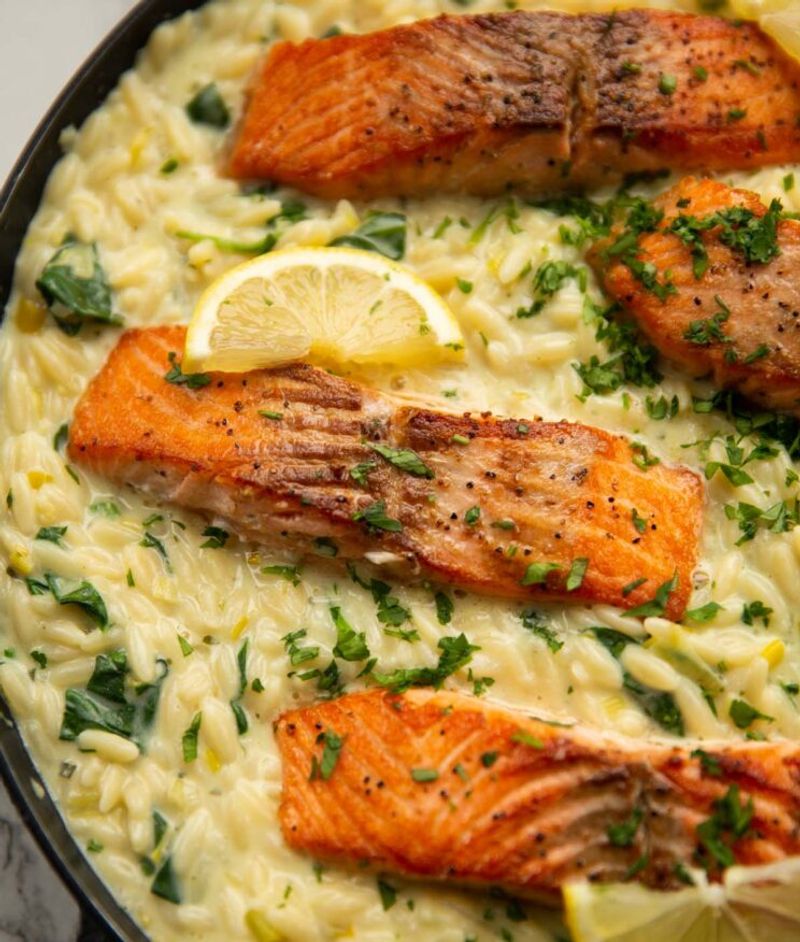 Boursin Salmon Orzo