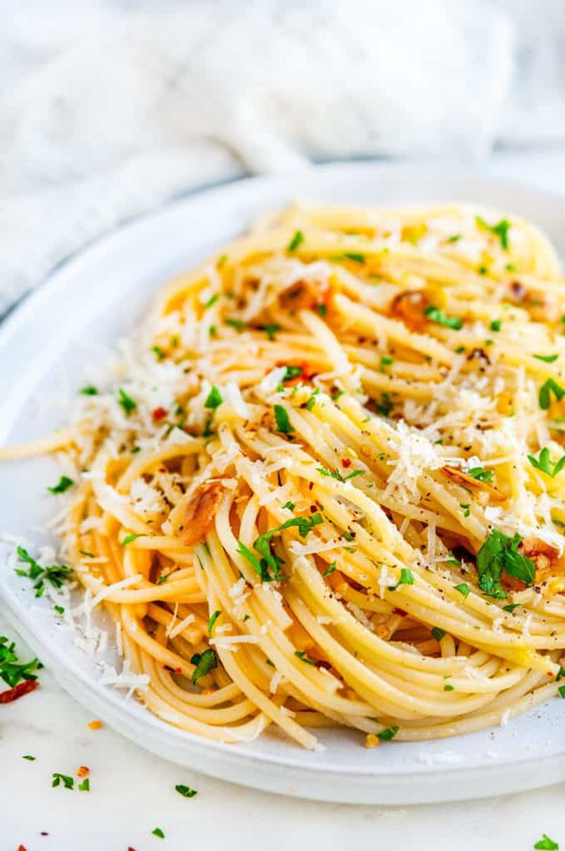 Garlic-heavy pasta