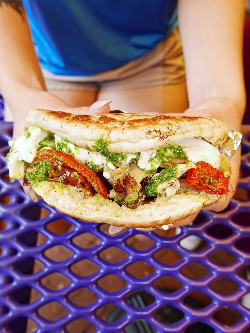 Little Engine's Garlic Oil Rotisserie Chicken Sandwich