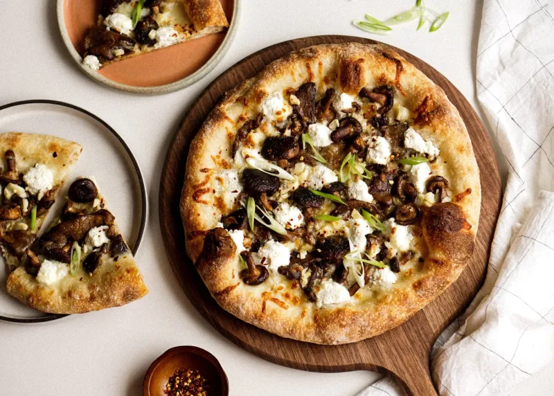 Mushroom And Truffle-Style Pizza