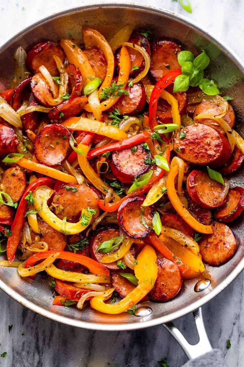 Italian Sausage, Peppers, and Onions Skillet