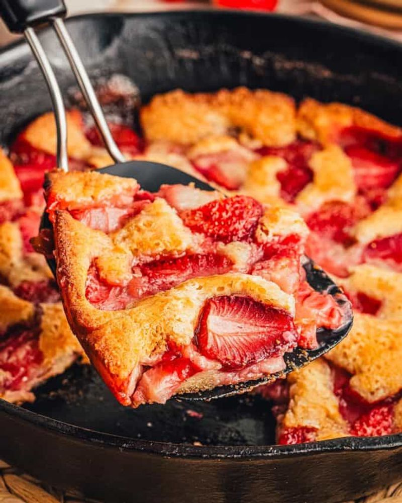 Strawberry Cobbler with a Cake Mix Crust