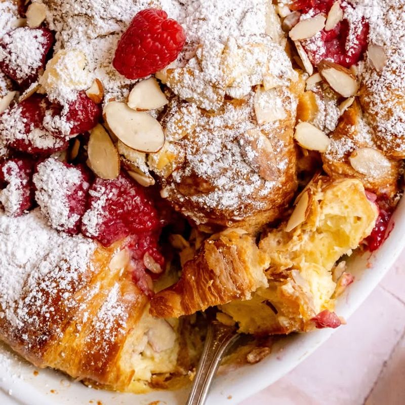 Raspberry Almond Croissant Bake