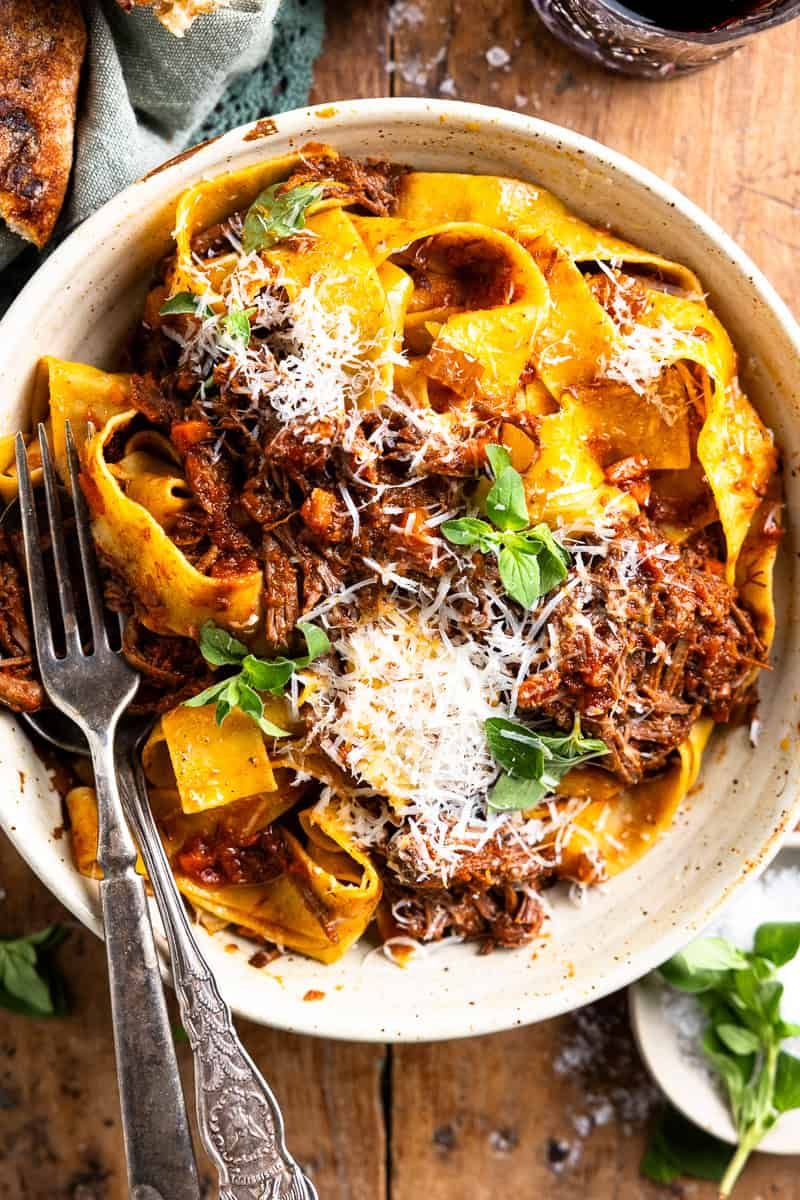 Venison Ragu Over Pappardelle