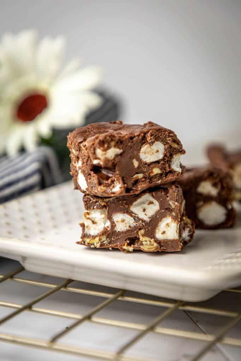 Microwave Rocky Road with Quick Marshmallow Stir-In